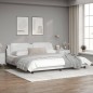 vidaXL Estructura de cama cabecero cuero sintético blanco 200x200 cm vidaXL Estructura de cama cabecero cuero sintético blanco 200x200 cm