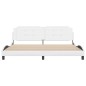 vidaXL Estructura de cama cabecero cuero sintético blanco 200x200 cm vidaXL Estructura de cama cabecero cuero sintético blanco 200x200 cm