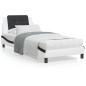 vidaXL Cama con colchón cuero sintético blanco y negro 80x200 cm vidaXL Cama con colchón cuero sintético blanco y negro 80x200 cm