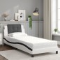 vidaXL Cama con colchón cuero sintético blanco y negro 80x200 cm vidaXL Cama con colchón cuero sintético blanco y negro 80x200 cm