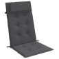 vidaXL Cojines de silla respaldo alto 4 uds tela Oxford gris antracita vidaXL Cojines de silla respaldo alto 4 uds tela Oxford gris antracita