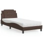 vidaXL Cama con colchón cuero sintético marrón 100x200 cm vidaXL Cama con colchón cuero sintético marrón 100x200 cm