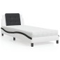 vidaXL Cama con colchón cuero sintético blanco y negro 100x200 cm vidaXL Cama con colchón cuero sintético blanco y negro 100x200 cm