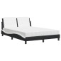 vidaXL Cama con colchón cuero sintético negro y blanco 140x190 cm vidaXL Cama con colchón cuero sintético negro y blanco 140x190 cm