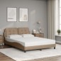 vidaXL Cama con colchón cuero sintético capuchino 140x200 cm vidaXL Cama con colchón cuero sintético capuchino 140x200 cm