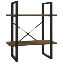 vidaXL Estantería contrachapada 2 niveles roble marrón 60x30x70 cm