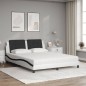 vidaXL Cama con colchón cuero sintético blanco y negro 160x200 cm vidaXL Cama con colchón cuero sintético blanco y negro 160x200 cm