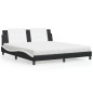 vidaXL Cama con colchón cuero sintético negro y blanco 180x200 cm vidaXL Cama con colchón cuero sintético negro y blanco 180x200 cm