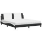vidaXL Cama con colchón cuero sintético negro y blanco 180x200 cm vidaXL Cama con colchón cuero sintético negro y blanco 180x200 cm