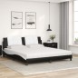 vidaXL Cama con colchón cuero sintético negro y blanco 180x200 cm vidaXL Cama con colchón cuero sintético negro y blanco 180x200 cm