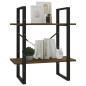 vidaXL Estantería contrachapada 2 niveles roble marrón 60x30x70 cm vidaXL Estantería contrachapada 2 niveles roble marrón 60x30x70 cm