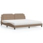 vidaXL Cama con colchón cuero sintético capuchino 200x200 cm vidaXL Cama con colchón cuero sintético capuchino 200x200 cm