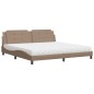 vidaXL Cama con colchón cuero sintético capuchino 200x200 cm vidaXL Cama con colchón cuero sintético capuchino 200x200 cm
