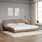 vidaXL Cama con colchón cuero sintético capuchino 200x200 cm vidaXL Cama con colchón cuero sintético capuchino 200x200 cm