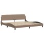 vidaXL Cama con colchón cuero sintético capuchino 200x200 cm vidaXL Cama con colchón cuero sintético capuchino 200x200 cm
