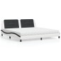 vidaXL Cama con colchón cuero sintético blanco y negro 200x200 cm vidaXL Cama con colchón cuero sintético blanco y negro 200x200 cm