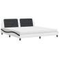 vidaXL Cama con colchón cuero sintético blanco y negro 200x200 cm vidaXL Cama con colchón cuero sintético blanco y negro 200x200 cm