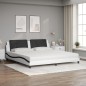 vidaXL Cama con colchón cuero sintético blanco y negro 200x200 cm vidaXL Cama con colchón cuero sintético blanco y negro 200x200 cm