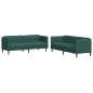 vidaXL Juego de sofás 2 piezas tela verde oscuro vidaXL Juego de sofás 2 piezas tela verde oscuro