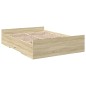 vidaXL Cama con cajones madera ingeniería roble Sonoma 135x190 cm vidaXL Cama con cajones madera ingeniería roble Sonoma 135x190 cm