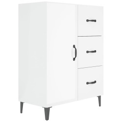 vidaXL Aparador de madera contrachapada blanco brillante 69,5x34x90 cm