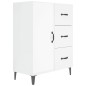 vidaXL Aparador de madera contrachapada blanco brillante 69,5x34x90 cm