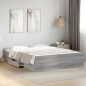 vidaXL Cama con cajones madera ingeniería gris Sonoma 140x200 cm vidaXL Cama con cajones madera ingeniería gris Sonoma 140x200 cm