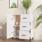 vidaXL Aparador de madera contrachapada blanco brillante 69,5x34x90 cm