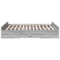 vidaXL Cama con cajones madera ingeniería gris Sonoma 140x200 cm vidaXL Cama con cajones madera ingeniería gris Sonoma 140x200 cm