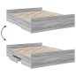 vidaXL Cama con cajones madera ingeniería gris Sonoma 140x200 cm vidaXL Cama con cajones madera ingeniería gris Sonoma 140x200 cm