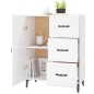 vidaXL Aparador de madera contrachapada blanco brillante 69,5x34x90 cm
