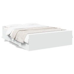 vidaXL Cama con cajones madera de ingeniería blanco 120x200 cm