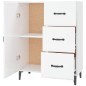 vidaXL Aparador de madera contrachapada blanco brillante 69,5x34x90 cm
