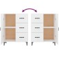 vidaXL Aparador de madera contrachapada blanco brillante 69,5x34x90 cm