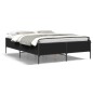 vidaXL Estructura de cama madera de ingeniería y metal negro 160x200cm