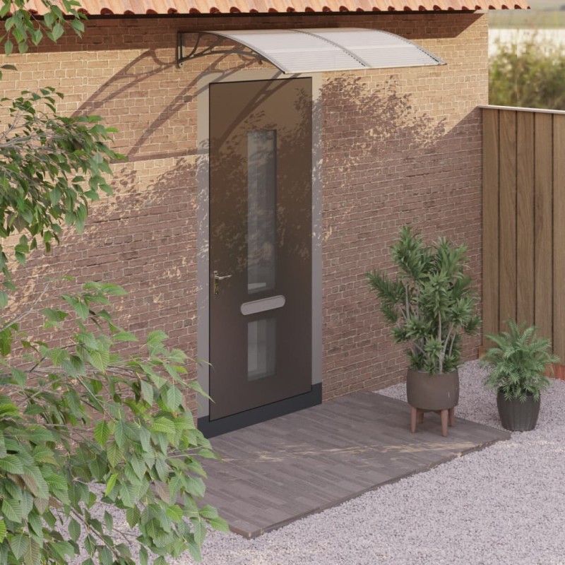 vidaXL Marquesina de puerta policarbonato gris 150x100 cm vidaXL Marquesina de puerta policarbonato gris 150x100 cm