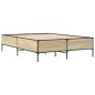 vidaXL Estructura cama madera ingeniería metal roble Sonoma 150x200 cm vidaXL Estructura cama madera ingeniería metal roble Sonoma 150x200 cm