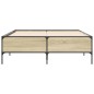 vidaXL Estructura cama madera ingeniería metal roble Sonoma 150x200 cm vidaXL Estructura cama madera ingeniería metal roble Sonoma 150x200 cm