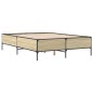 vidaXL Estructura cama madera ingeniería metal roble Sonoma 150x200 cm vidaXL Estructura cama madera ingeniería metal roble Sonoma 150x200 cm