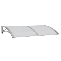 vidaXL Marquesina de puerta policarbonato gris 150x100 cm