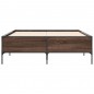 vidaXL Estructura cama madera ingeniería metal marrón roble 140x200 cm vidaXL Estructura cama madera ingeniería metal marrón roble 140x200 cm