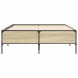 vidaXL Estructura cama madera ingeniería metal roble Sonoma 140x200 cm vidaXL Estructura cama madera ingeniería metal roble Sonoma 140x200 cm
