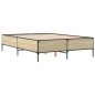 vidaXL Estructura cama madera ingeniería metal roble Sonoma 140x200 cm vidaXL Estructura cama madera ingeniería metal roble Sonoma 140x200 cm