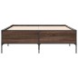 vidaXL Estructura cama madera ingeniería metal marrón roble 160x200 cm