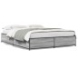 vidaXL Estructura cama madera ingeniería metal gris Sonoma 135x190 cm vidaXL Estructura cama madera ingeniería metal gris Sonoma 135x190 cm
