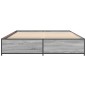 vidaXL Estructura cama madera ingeniería metal gris Sonoma 135x190 cm vidaXL Estructura cama madera ingeniería metal gris Sonoma 135x190 cm