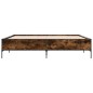 vidaXL Estructura cama madera ingeniería metal roble ahumado 200x200cm vidaXL Estructura cama madera ingeniería metal roble ahumado 200x200cm
