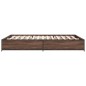 vidaXL Estructura cama madera ingeniería metal marrón roble 150x200 cm