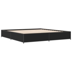 vidaXL Estructura de cama madera de ingeniería y metal negro 200x200cm