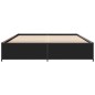 vidaXL Estructura de cama madera de ingeniería y metal negro 135x190cm vidaXL Estructura de cama madera de ingeniería y metal negro 135x190cm